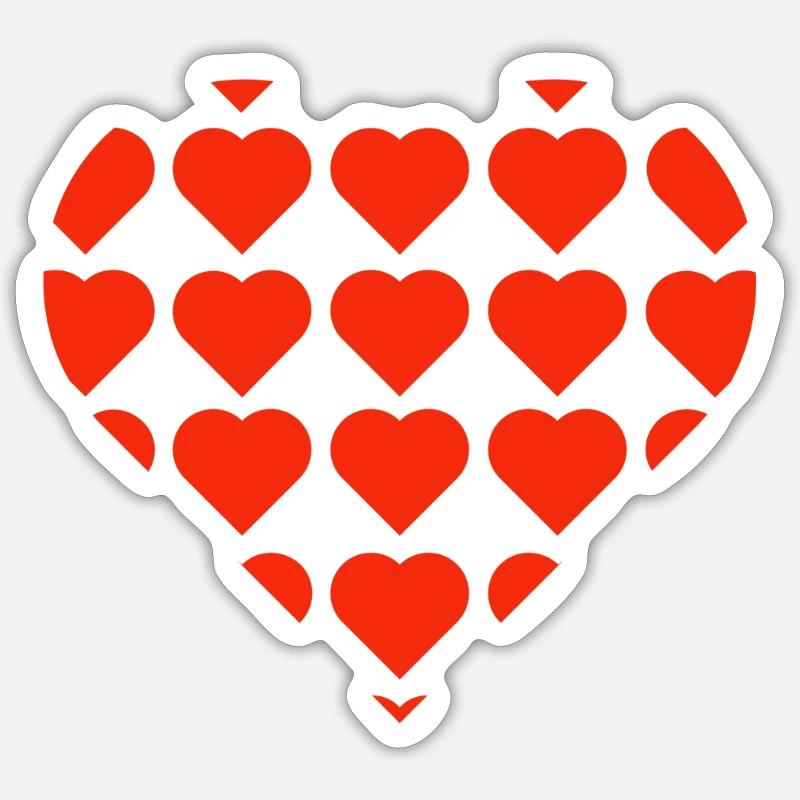 Saint-Valentin, Saint-Valentin, Saint-Valentin - Sticker taille S (10 x 10 cm) - blanc mat