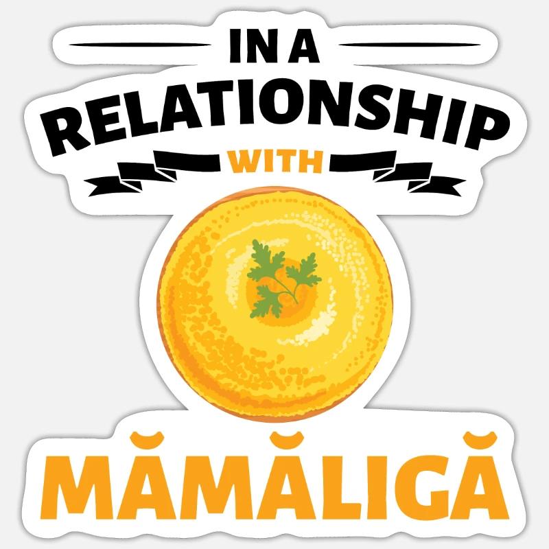 En relation avec Mamaliga - Sticker taille S (10 x 10 cm) - blanc mat