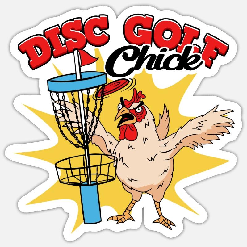 Disc Golf Chick Sticker taille S (10 x 10 cm)