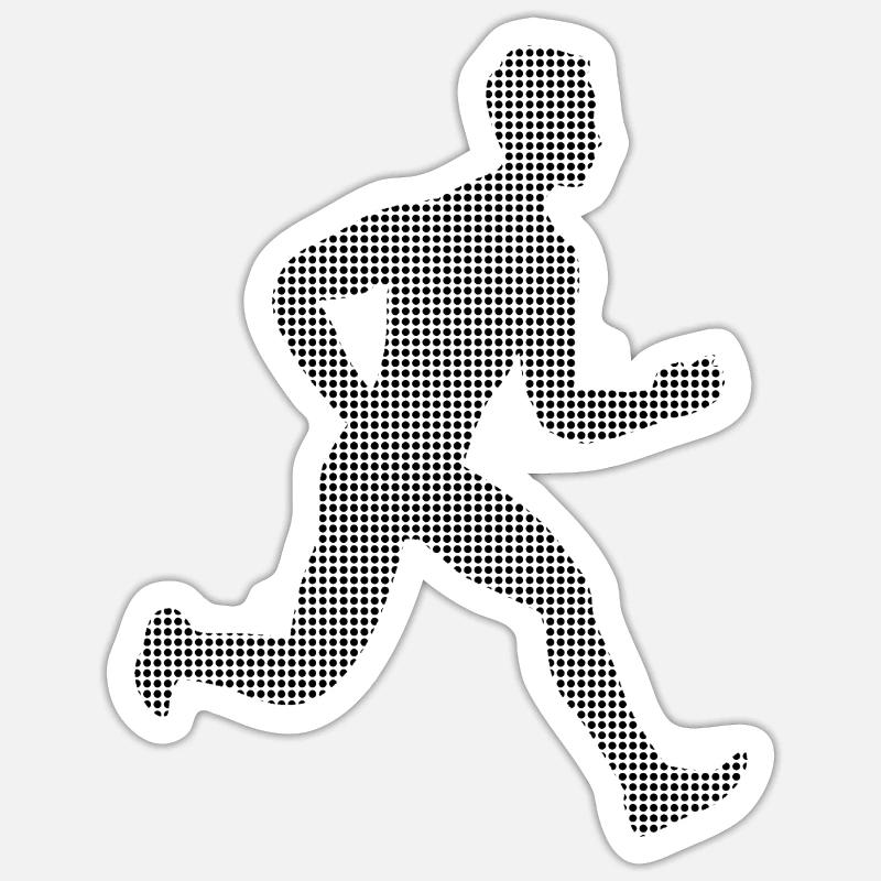 Faire du jogging - Sticker taille S (10 x 10 cm) - blanc mat