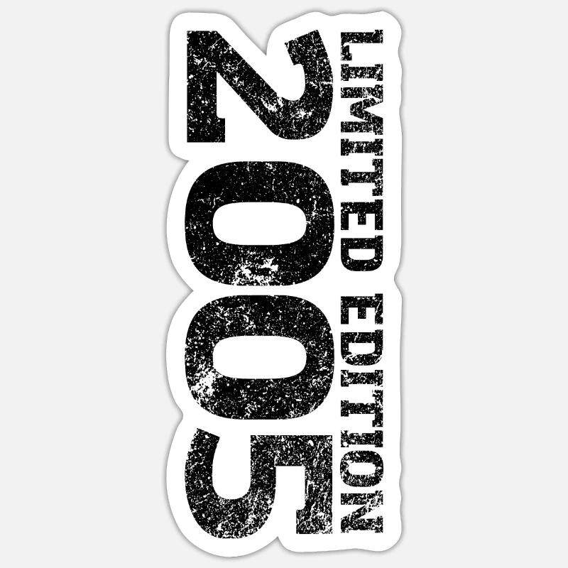 Limited Edition 2005 18. Geburtstag Geschenk - Sticker Größe S (10 x 10 cm) - Mattweiß