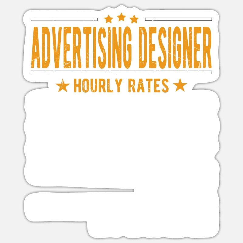 Werbedesigner Stundenlohn - Sticker Größe S (10 x 10 cm) - Mattweiß