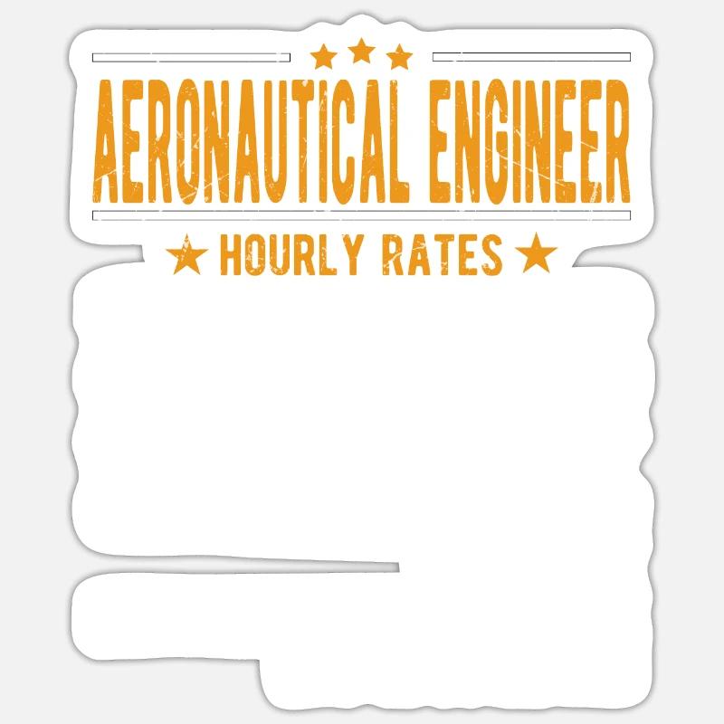 Aeronautical Engineer Hourly Wage - Sticker size S (10 x 10 cm) - white matte