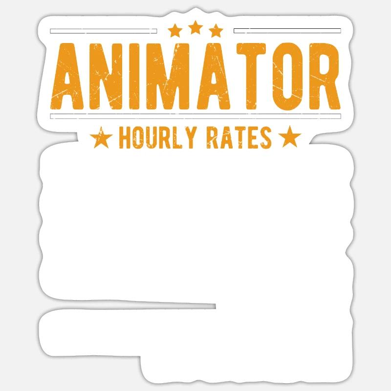 Animator Stundenlohn - Sticker Größe S (10 x 10 cm) - Mattweiß