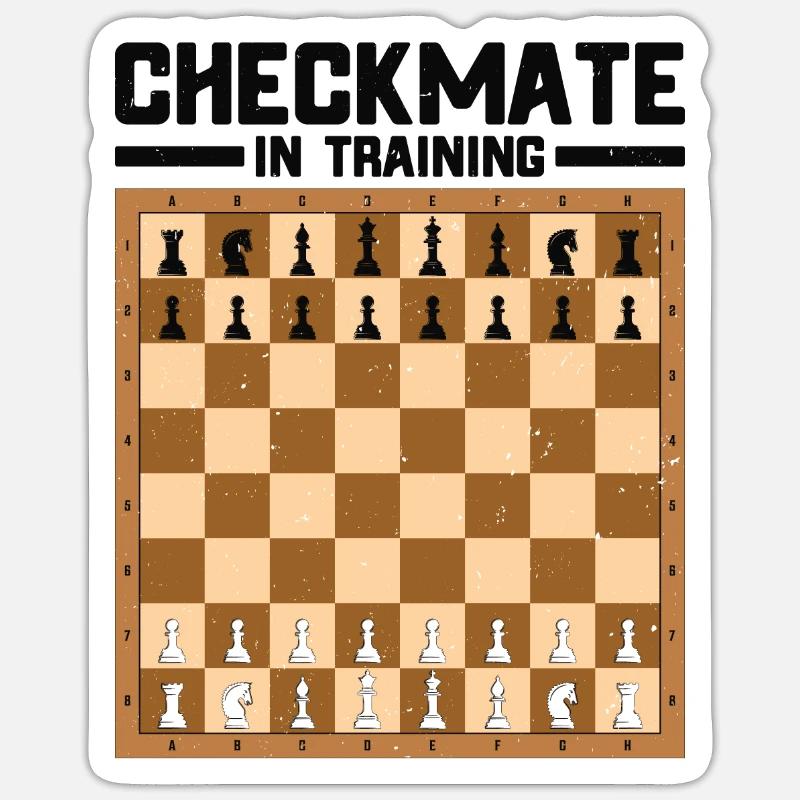 Checkmate in training - Chess - Sticker size S (10 x 10 cm) - white matte