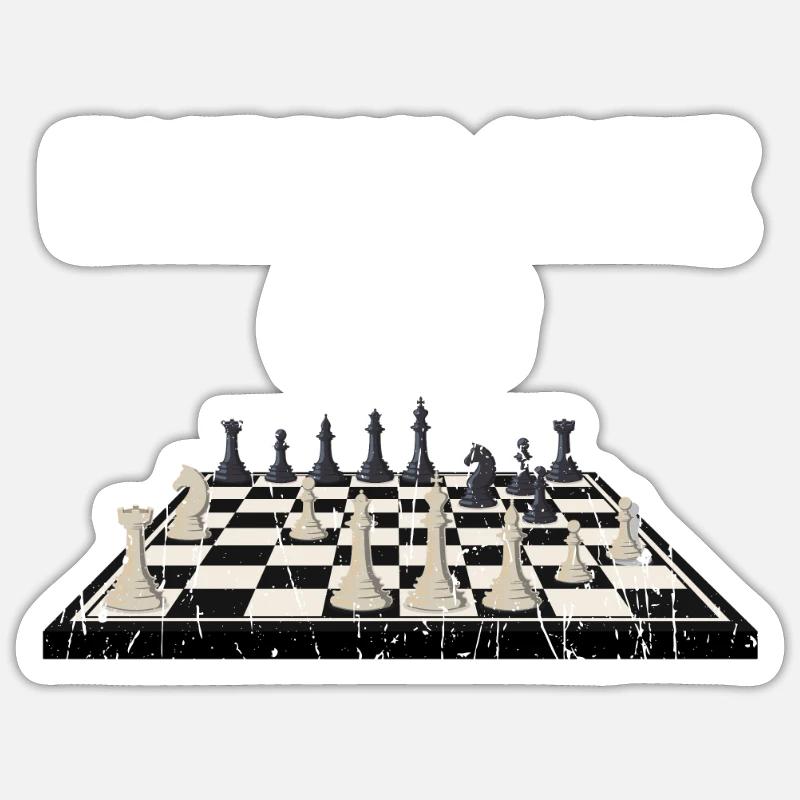 Checkmate chic - Chess - Sticker size S (10 x 10 cm) - white matte