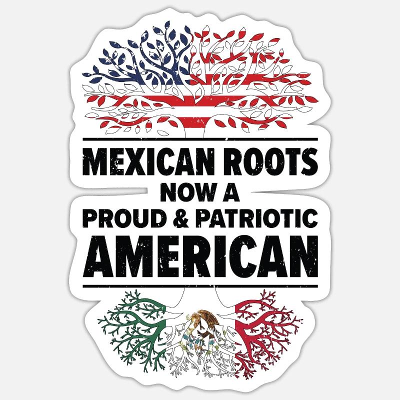 Né mexicain Mexique États-Unis - Sticker taille S (10 x 10 cm) - blanc mat