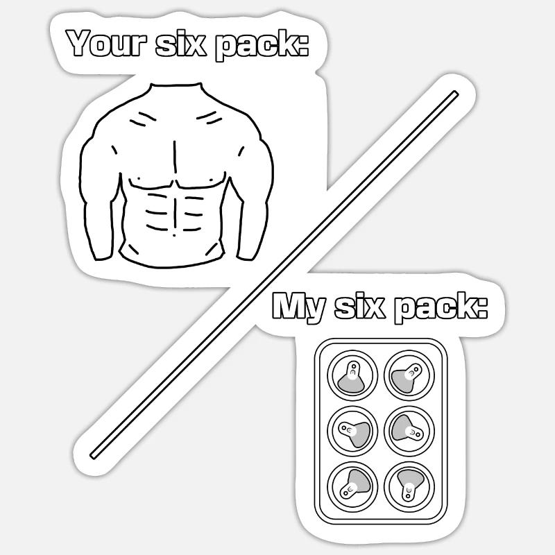 Sixpack Bierdose Sticker Größe S (10 x 10 cm)