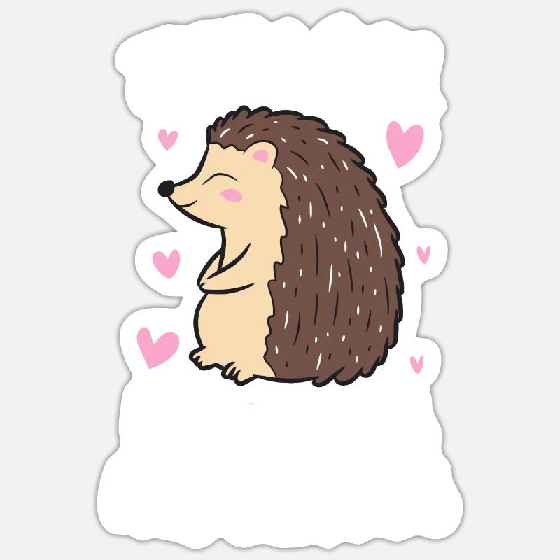 Nur ein Mädchen, das Igel liebt Süßes Igelmädchen Sticker Größe S (10 x 10 cm)