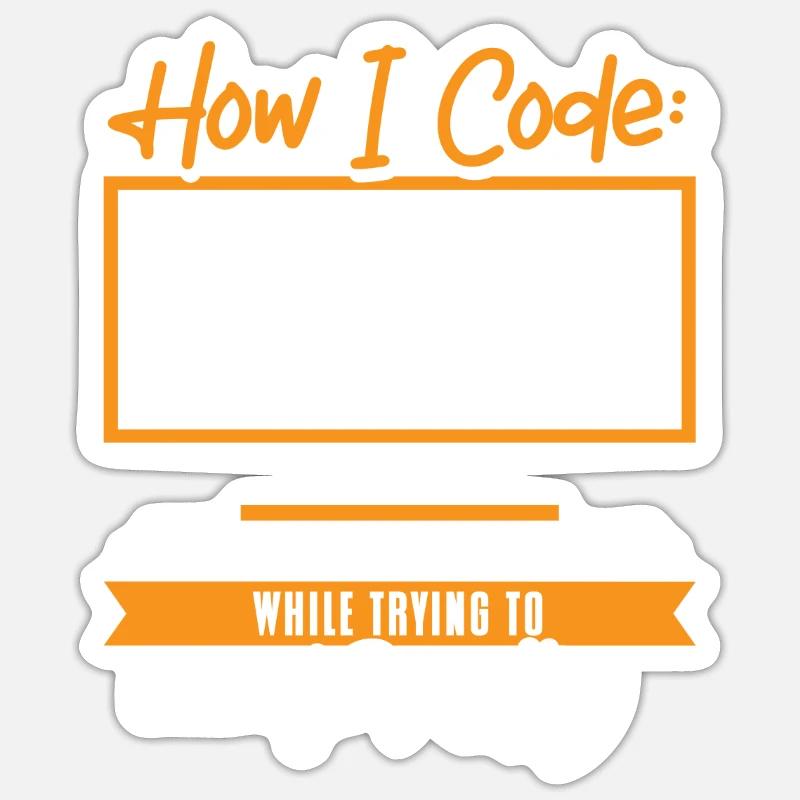 How I Code - Sticker Größe S (10 x 10 cm) - Mattweiß