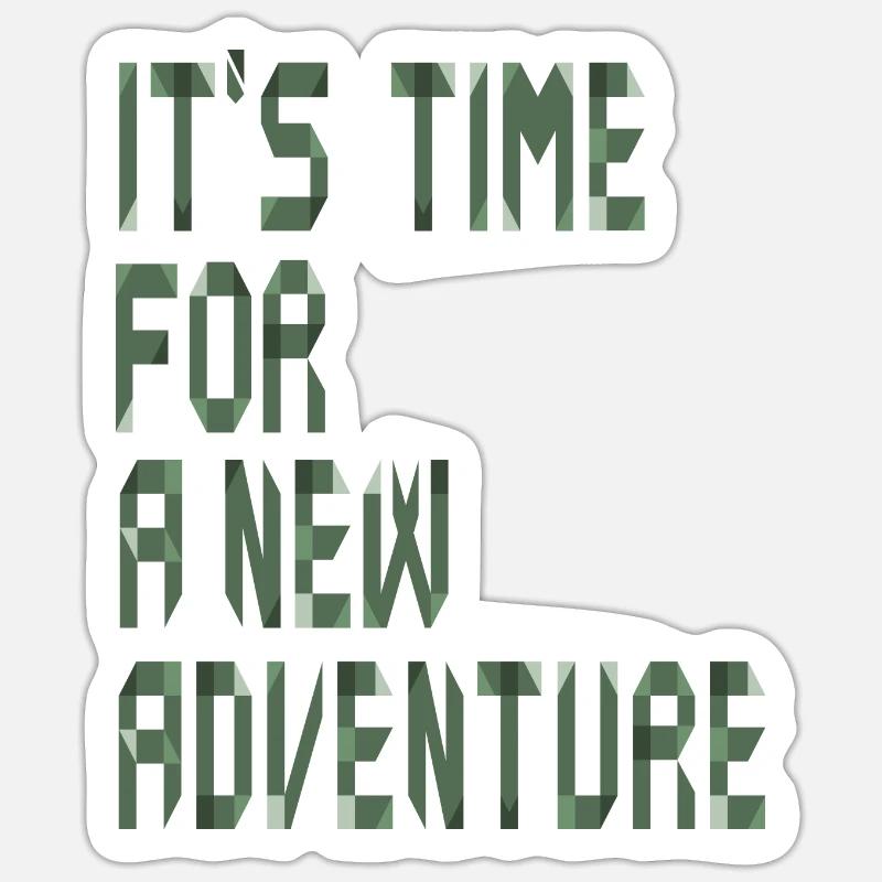 Il est temps pour une nouvelle conception calligraphique d’aventure - Sticker taille S (10 x 10 cm) - blanc mat