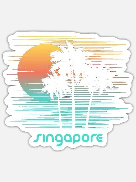 Singapur Stilvoller Souvenirurlaub - Sticker Größe S (10 x 10 cm) - Mattweiß