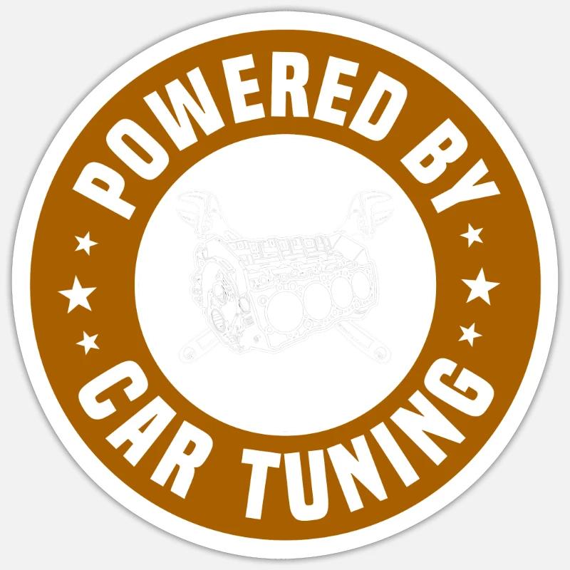 Powered By Autotuning - Sticker size S (10 x 10 cm) - white matte