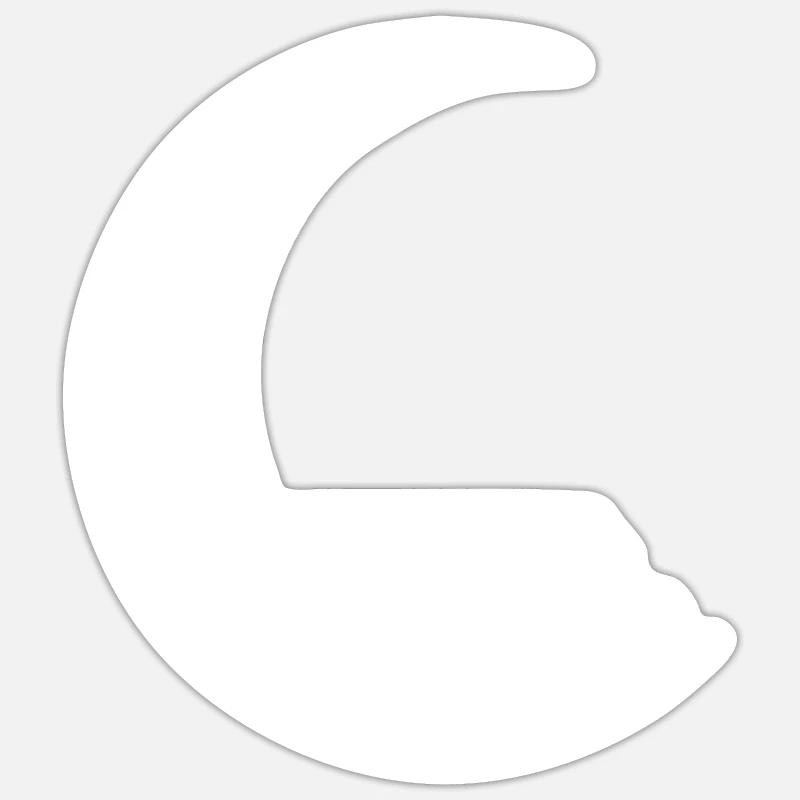 Crescent Moon - Motorcycle - - Sticker size S (10 x 10 cm) - white matte