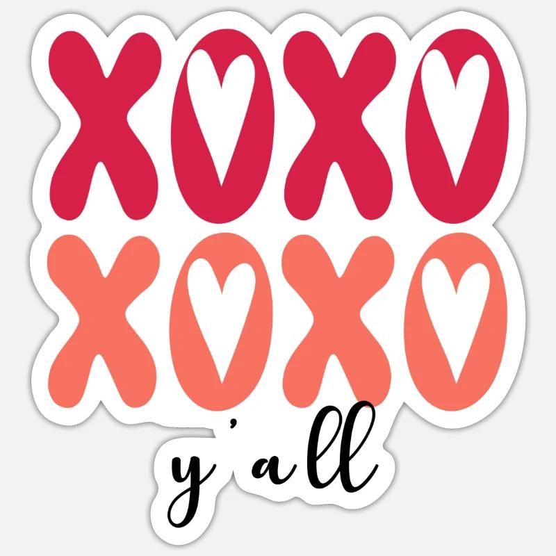 Xoxo Y’all - Sticker taille S (10 x 10 cm) - blanc mat