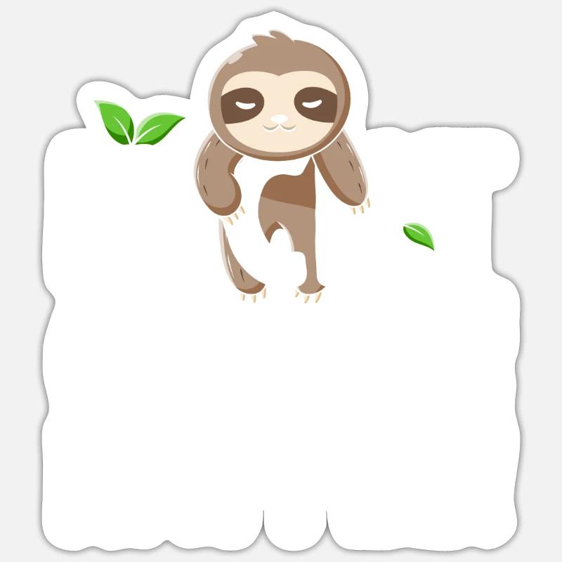 Faultier Nicht Ansprechen Vor Dem Ersten Kaffee - Sticker Größe S (10 x 10 cm) - Mattweiß