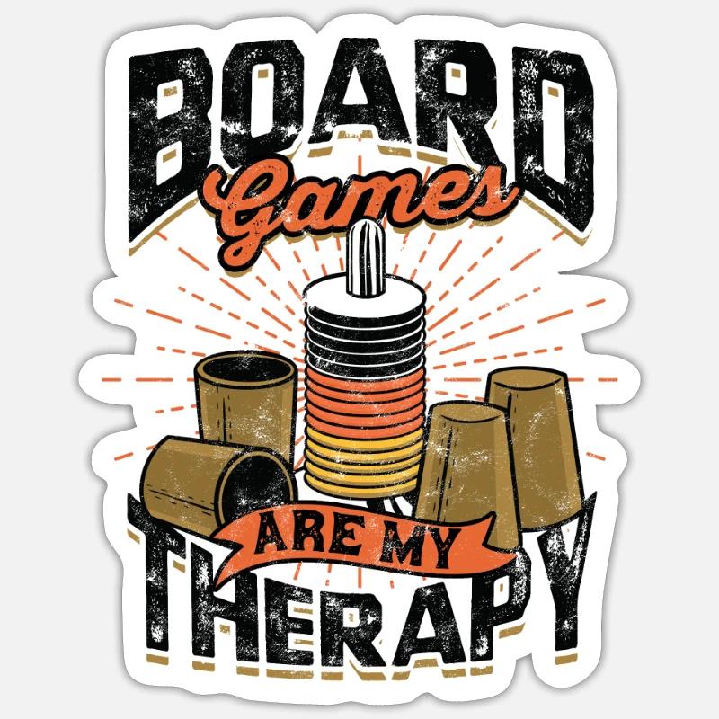 Brettspiele sind meine Therapie - Brettspiele - Sticker Größe S (10 x 10 cm) - Mattweiß