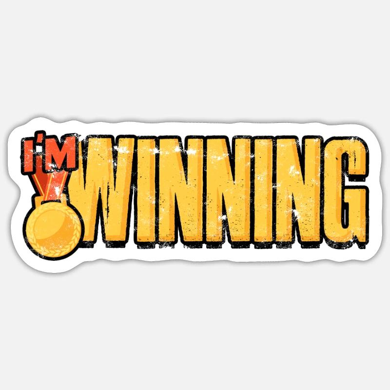 Ich gewinne - Brettspiele - Sticker Größe S (10 x 10 cm) - Mattweiß