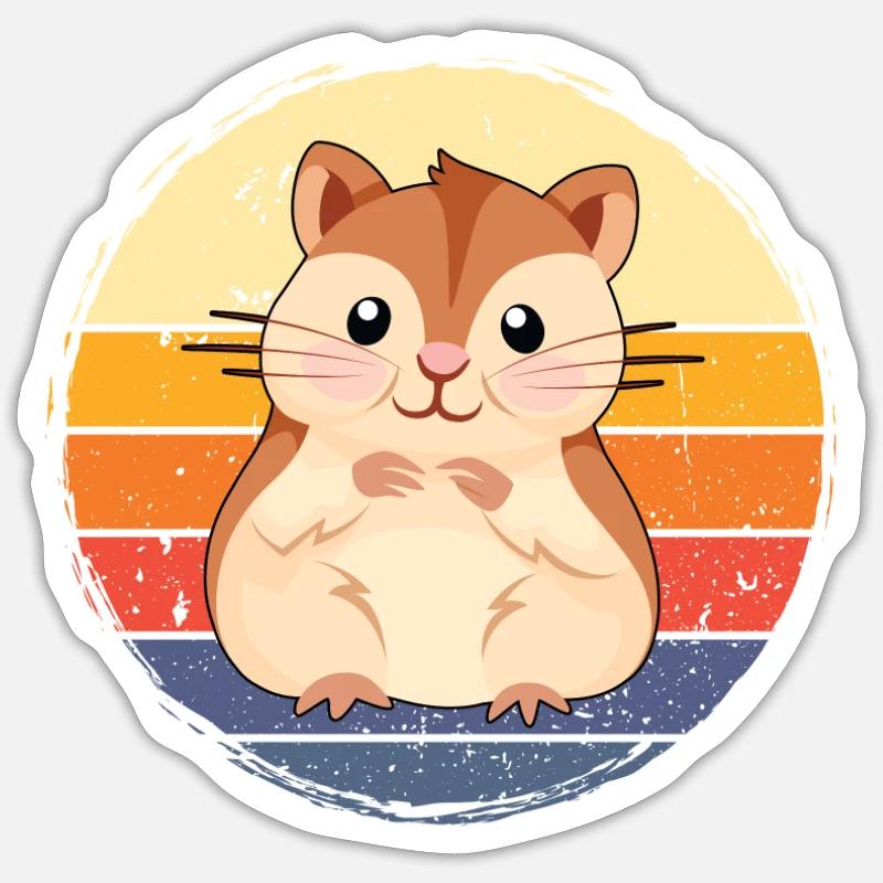 Hamster - Sticker taille S (10 x 10 cm) - blanc mat