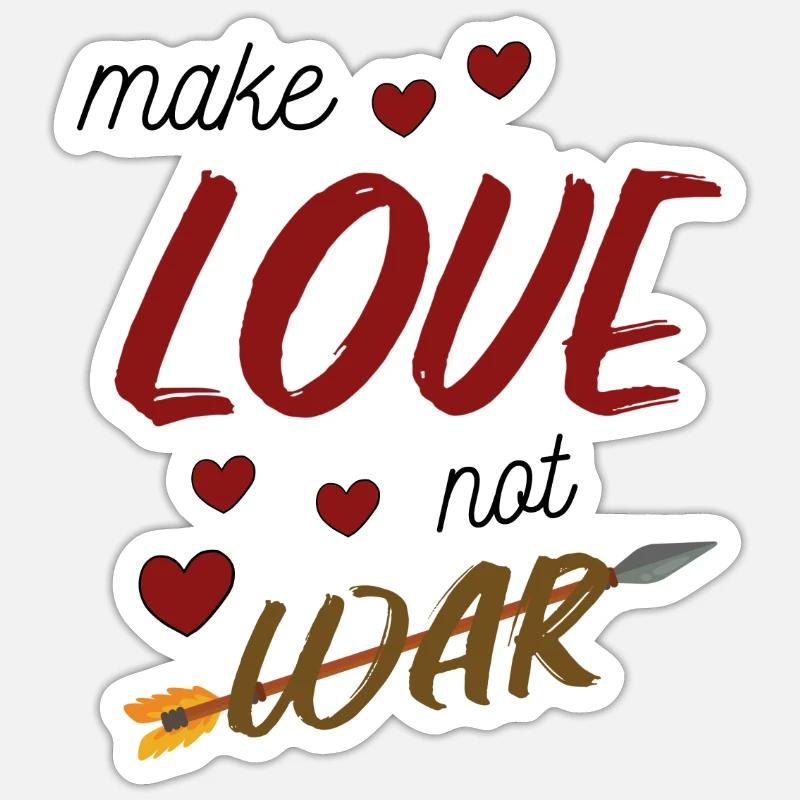 Make Love not War - Sticker Größe S (10 x 10 cm) - Mattweiß