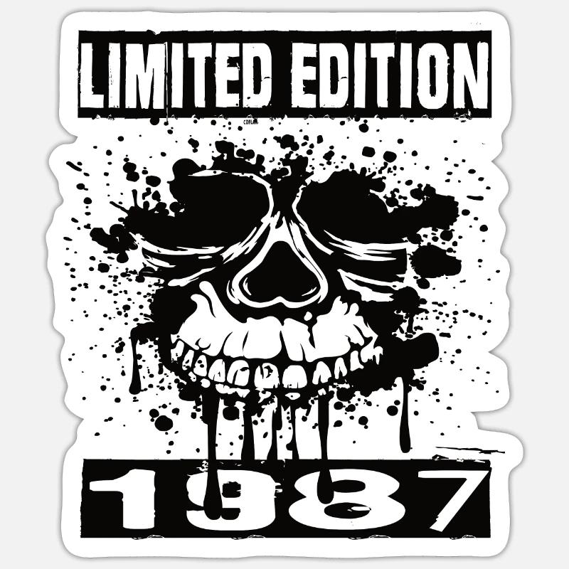 Édition limitée 1987 - Sticker taille S (10 x 10 cm) - blanc mat