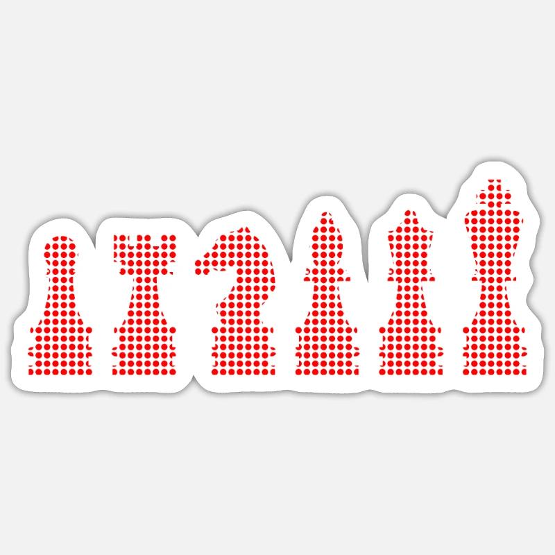 Schach - Sticker Größe S (10 x 10 cm) - Mattweiß