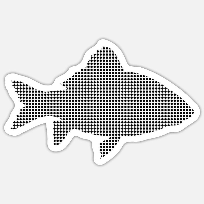Poisson - Sticker taille S (10 x 10 cm) - blanc mat