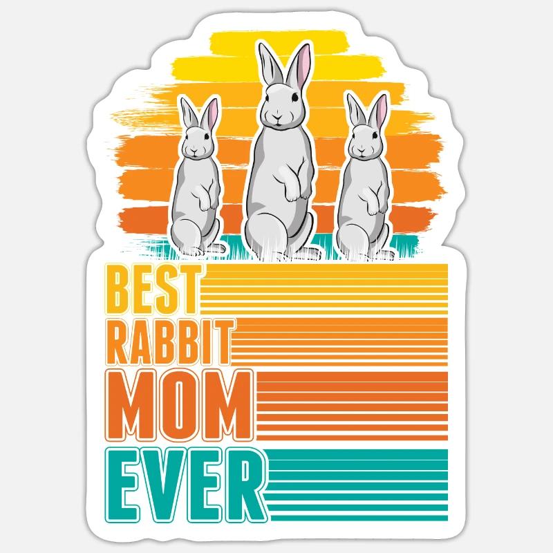 Rabbit Mama Rabbit Rabbit - Sticker size S (10 x 10 cm) - white matte