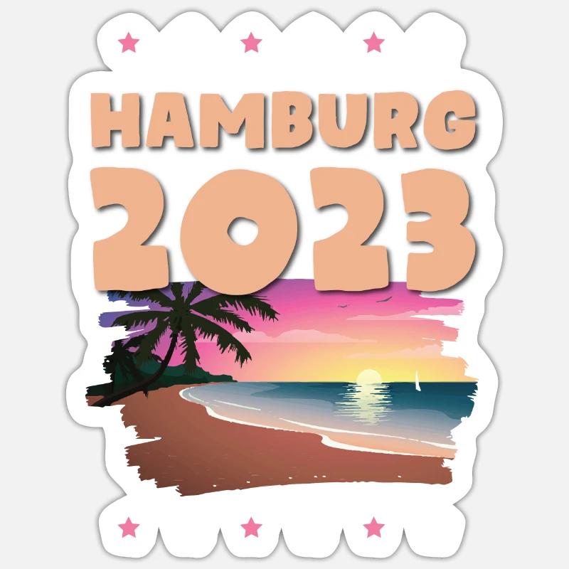 Hambourg 2023 - Sticker taille S (10 x 10 cm) - blanc mat