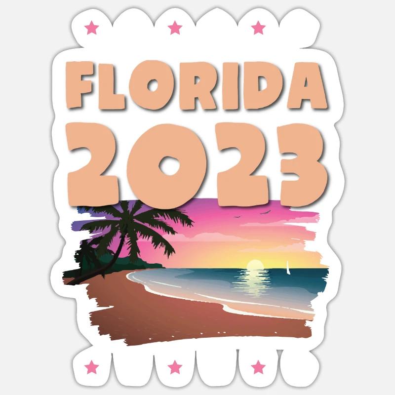 Floride 2023 - Sticker taille S (10 x 10 cm) - blanc mat