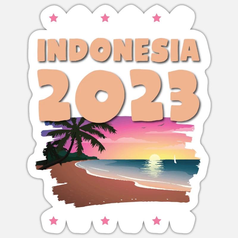 Indonésie 2023 - Sticker taille S (10 x 10 cm) - blanc mat
