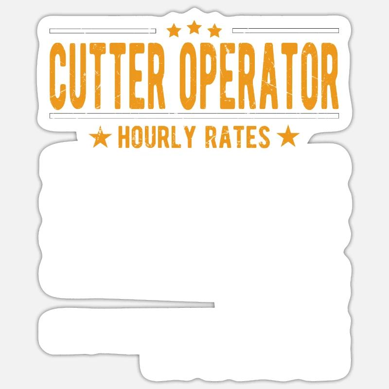 Cutter operator hourly wage Sticker size S (10 x 10 cm)