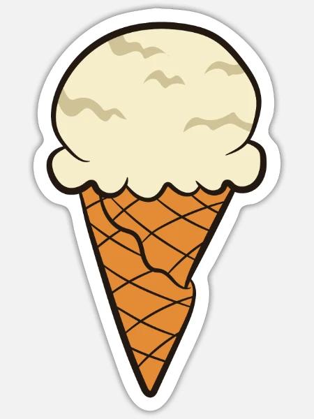 Lustiges Eiscreme-Zitat - Sticker Größe S (10 x 10 cm) - Mattweiß