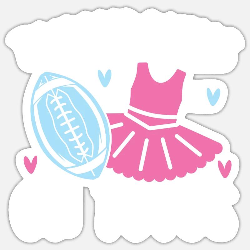 Touchdowns oder Tutus Schwangerschaft Geschlecht offenbaren Sticker Größe S (10 x 10 cm)
