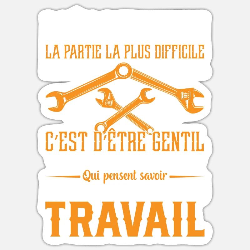 Mécanicien la partie la plus difficile mon travail - Sticker taille S (10 x 10 cm) - blanc mat