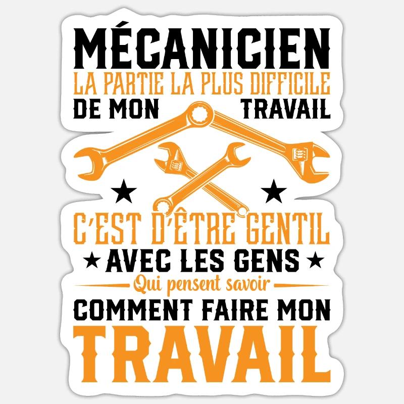 Mécanicien la partie la plus difficile mon travail - Sticker taille S (10 x 10 cm) - blanc mat