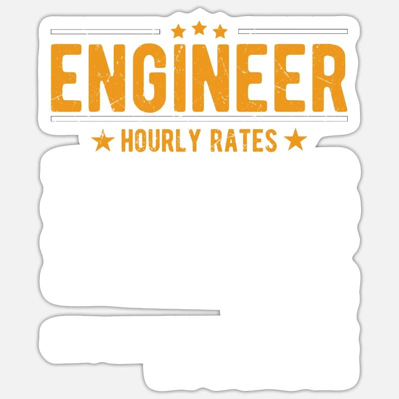 Engineer hourly wage Sticker size S (10 x 10 cm)
