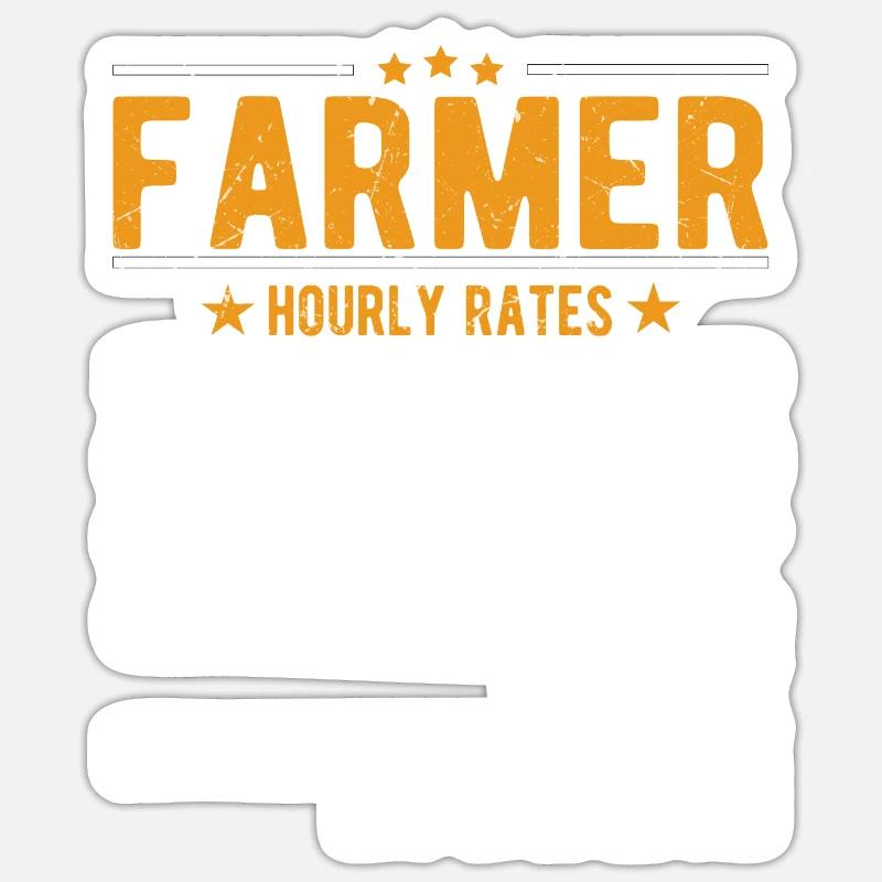 Farmer hourly wage - Sticker size S (10 x 10 cm) - white matte