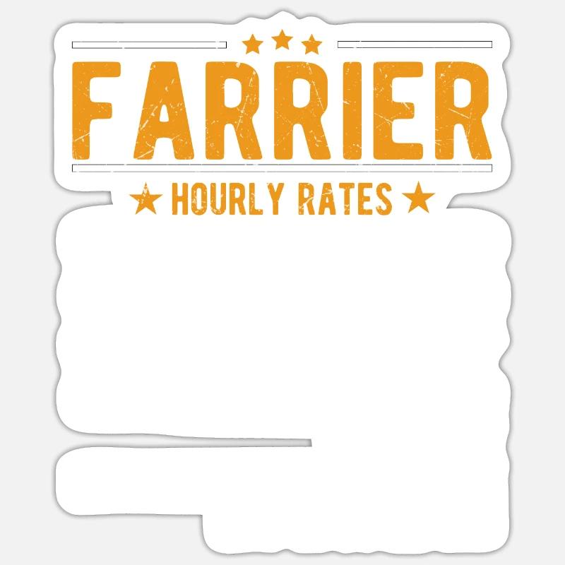 Salaire horaire du maréchal-ferrant - Sticker taille S (10 x 10 cm) - blanc mat