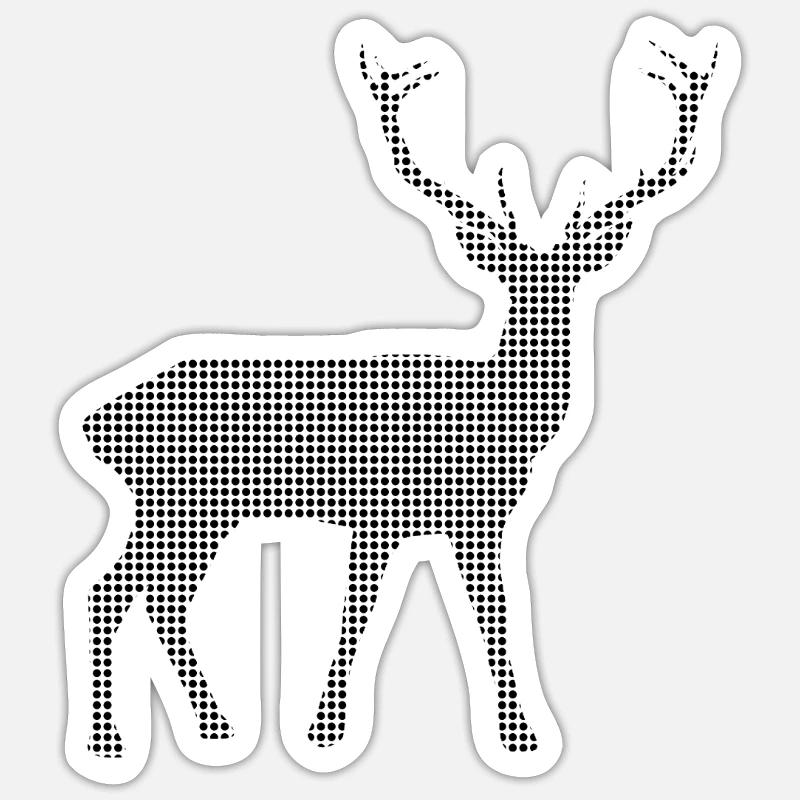 Hirsch - Sticker Größe S (10 x 10 cm) - Mattweiß