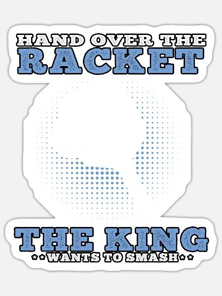 Pickelball König schmettern Pickleball - Sticker Größe S (10 x 10 cm) - Mattweiß
