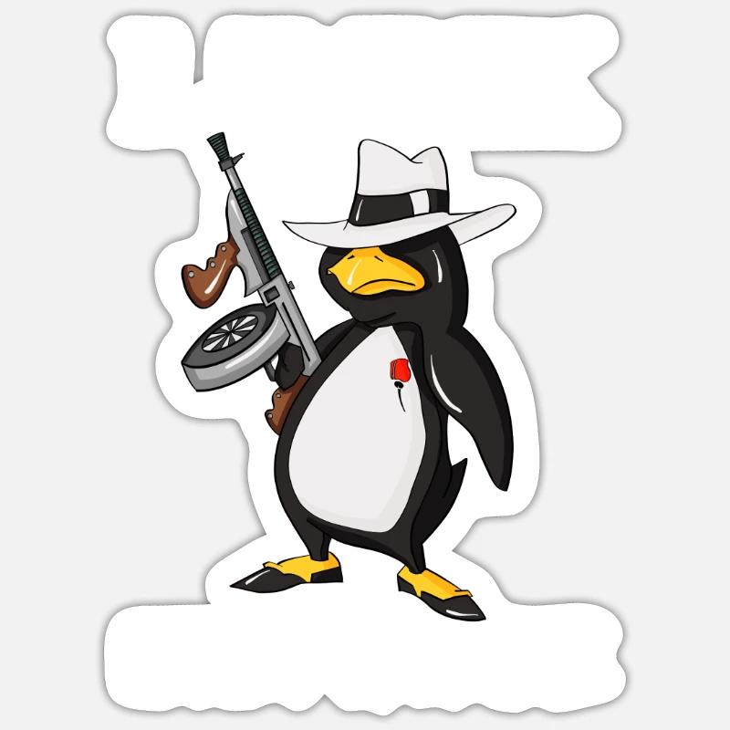 Linux is Not A Crime Tux Linux Penguin Gangster Sticker Größe S (10 x 10 cm)