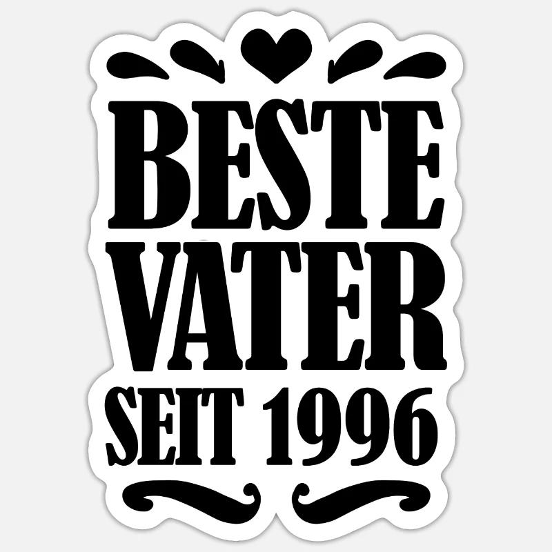 Bester Vater seit 1996 - Sticker Größe S (10 x 10 cm) - Mattweiß