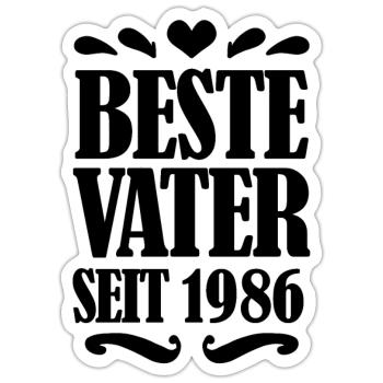 Bester Vater seit 1986 - Sticker Größe S (10 x 10 cm) - Mattweiß - Vorne