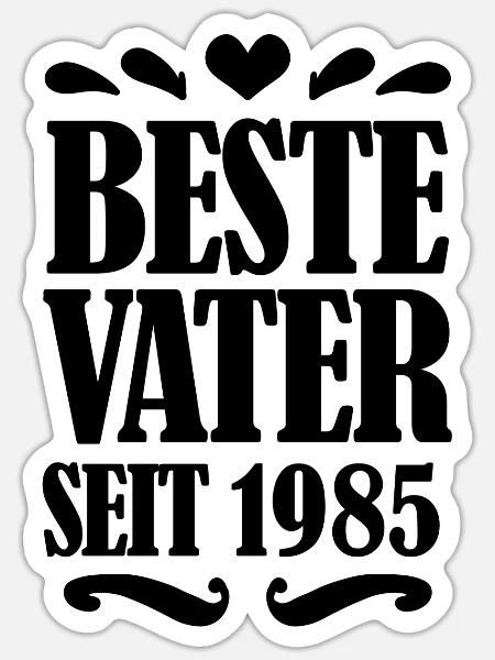 Bester Vater seit 1985 - Sticker Größe S (10 x 10 cm) - Mattweiß