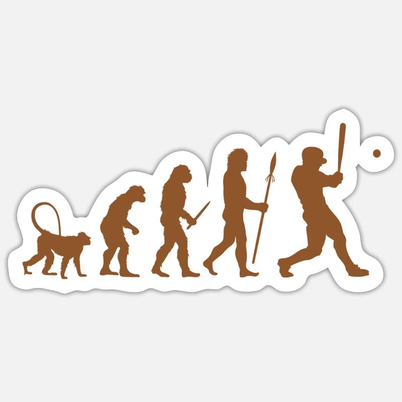 Évolution du baseball - Sticker taille S (10 x 10 cm) - blanc mat