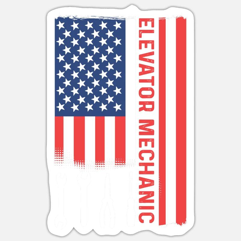 Elevator mechanic. Elevator fitter Sticker size S (10 x 10 cm)