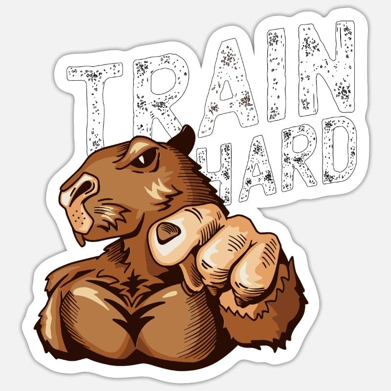 Train Hart Otter Workout Bodybuilder Trainer Sticker size S (10 x 10 cm)