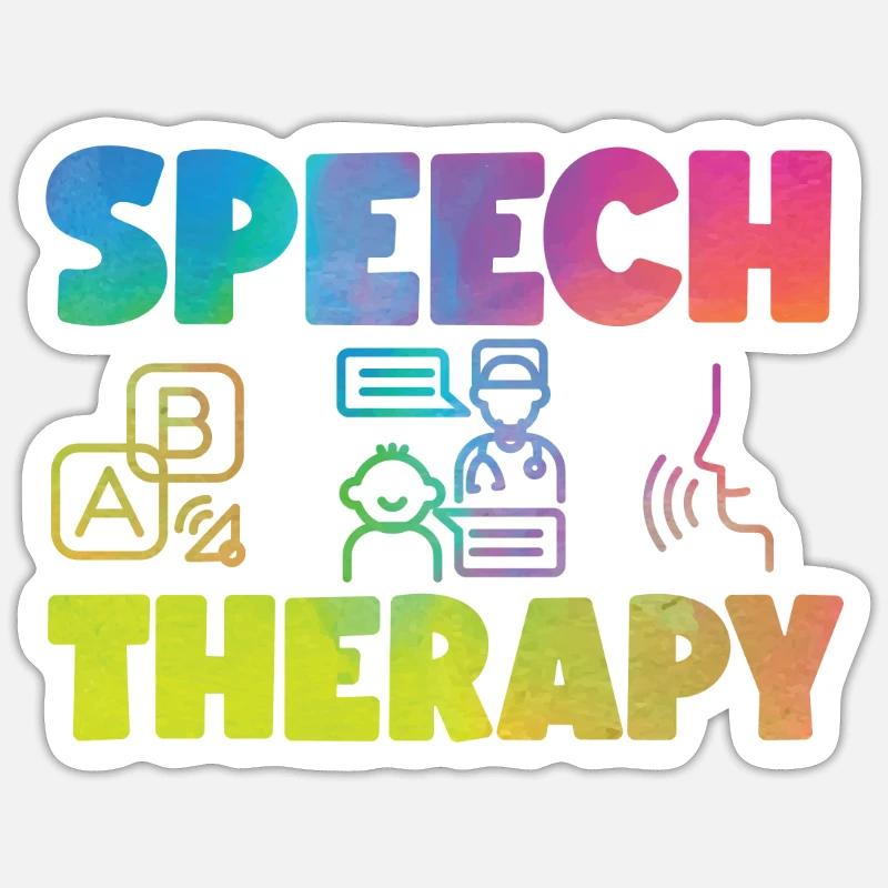 Speech Therapist Therapy Assistant - Sticker Größe S (10 x 10 cm) - Mattweiß
