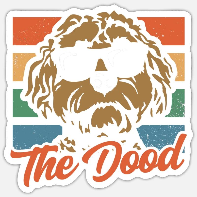 Der Dood Doodle Labradoodle Goldendoodle - Sticker Größe S (10 x 10 cm) - Mattweiß